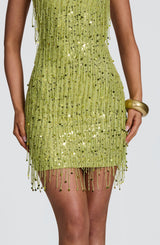Fioreclo Blaine Mini Dress in Olive