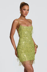 Fioreclo Blaine Mini Dress in Olive