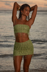 Fioreclo Blayne Mini Skirt in Olive