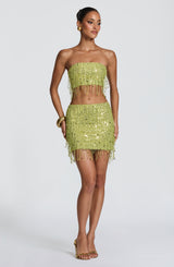 Fioreclo Blayne Mini Skirt in Olive