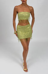 Fioreclo Blayne Mini Skirt in Olive