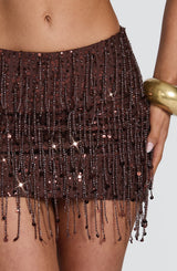 Fioreclo Blayne Mini Skirt in Plum Brown