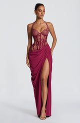 Fioreclo Bonetta Maxi Dress in Mulberry