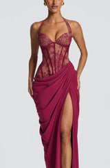 Fioreclo Bonetta Maxi Dress in Mulberry
