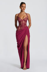 Fioreclo Bonetta Maxi Dress in Mulberry