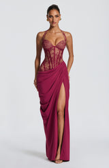 Fioreclo Bonetta Maxi Dress in Mulberry