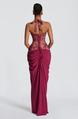 Fioreclo Bonetta Maxi Dress in Mulberry