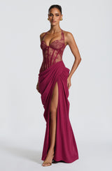 Fioreclo Bonetta Maxi Dress in Mulberry