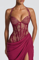 Fioreclo Bonetta Maxi Dress in Mulberry