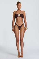 Fioreclo Briella Bikini Bottom in Plum Brown