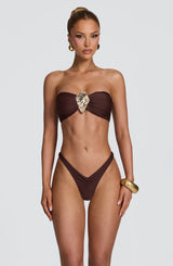 Fioreclo Briella Bikini Bottom in Plum Brown