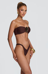 Fioreclo Briella Bikini Bottom in Plum Brown