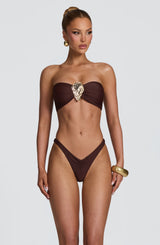 Fioreclo Briella Bikini Bottom in Plum Brown