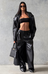 Fioreclo Brigitte Trench Coat in Black