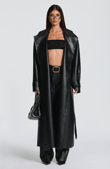Fioreclo Brigitte Trench Coat in Black