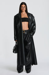 Fioreclo Brigitte Trench Coat in Black