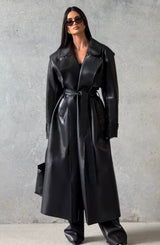 Fioreclo Brigitte Trench Coat in Black