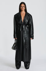 Fioreclo Brigitte Trench Coat in Black