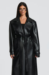 Fioreclo Brigitte Trench Coat in Black