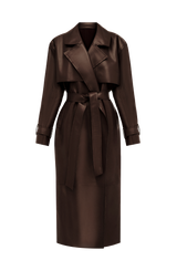 Fioreclo Brigitte Trench Coat in Plum Brown