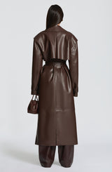 Fioreclo Brigitte Trench Coat in Plum Brown