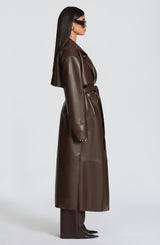 Fioreclo Brigitte Trench Coat in Plum Brown