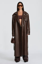 Fioreclo Brigitte Trench Coat in Plum Brown