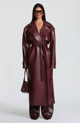 Fioreclo Brigitte Trench Coat in Plum