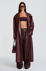Fioreclo Brigitte Trench Coat in Plum