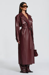 Fioreclo Brigitte Trench Coat in Plum