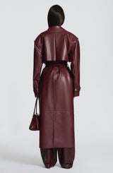 Fioreclo Brigitte Trench Coat in Plum