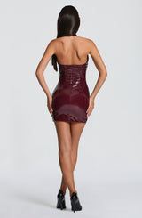 Fioreclo Brooklyn Mini Dress in Cherry Lacquer