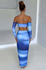 Fioreclo Brynn Top in Blue Haze Print