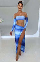 Fioreclo Brynn Top in Blue Haze Print