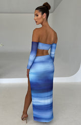 Fioreclo Brynn Top in Blue Haze Print
