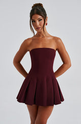 Fioreclo Bryony Mini Dress in Cherry Lacquer