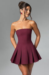 Fioreclo Bryony Mini Dress in Cherry Lacquer