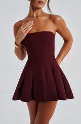 Fioreclo Bryony Mini Dress in Cherry Lacquer