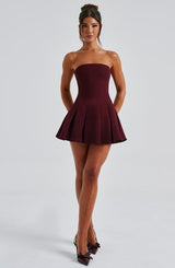 Fioreclo Bryony Mini Dress in Cherry Lacquer