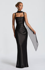 Fioreclo Calandra Maxi Dress in Black