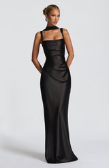 Fioreclo Calandra Maxi Dress in Black