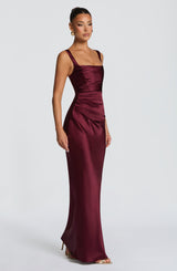 Fioreclo Calandra Maxi Dress in Cherry Lacquer