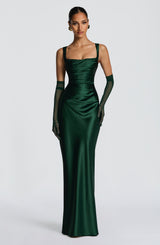 Fioreclo Calandra Maxi Dress in Emerald