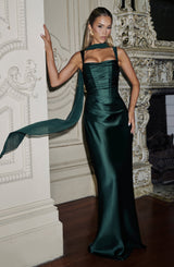Fioreclo Calandra Maxi Dress in Emerald