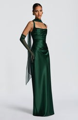 Fioreclo Calandra Maxi Dress in Emerald