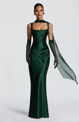 Fioreclo Calandra Maxi Dress in Emerald