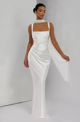 Fioreclo Calandra Maxi Dress in Ivory