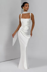 Fioreclo Calandra Maxi Dress in Ivory
