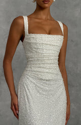 Fioreclo Calandra Maxi Dress in Ivory Sparkle