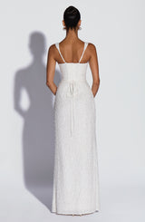 Fioreclo Calandra Maxi Dress in Ivory Sparkle